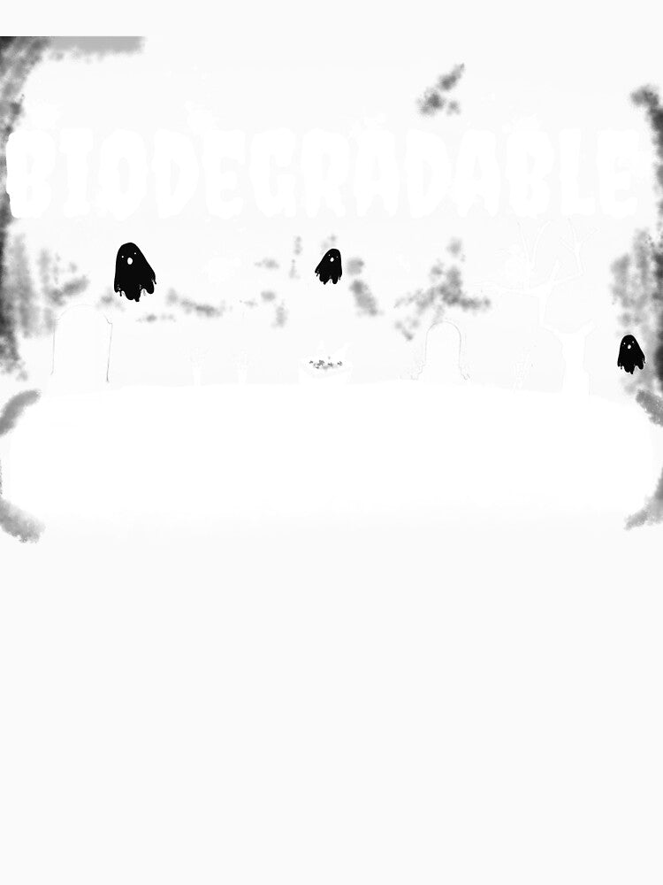 Biodegradable White Print by Rad Cat Apparel