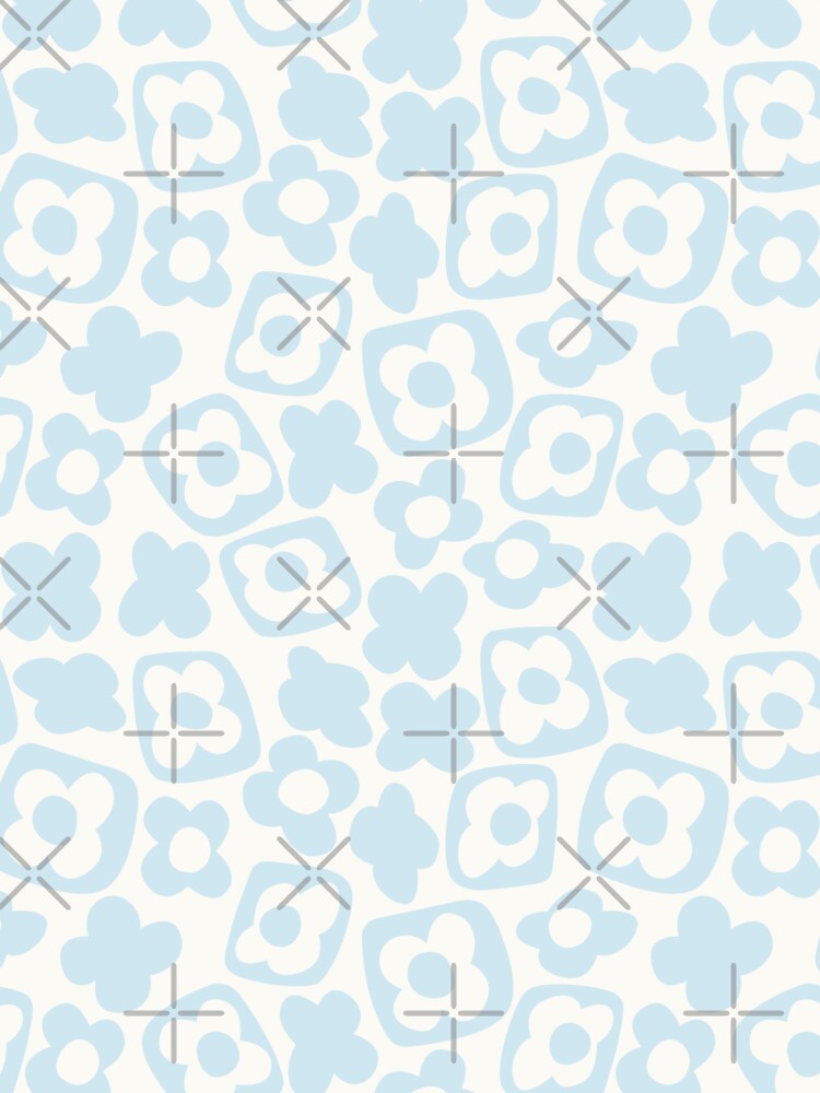 BOHO BOXY MODERN FLOWER PATTERN PASTEL BLUE by blomastudios