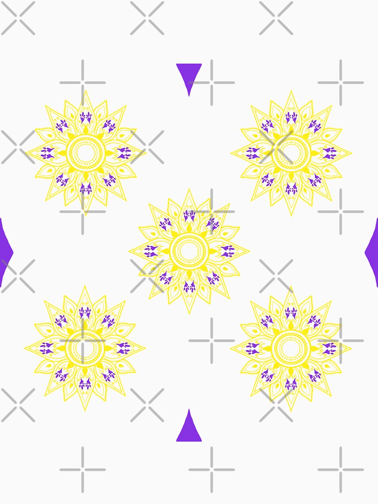 Flower patterns yellow on black by Chaoticzarts