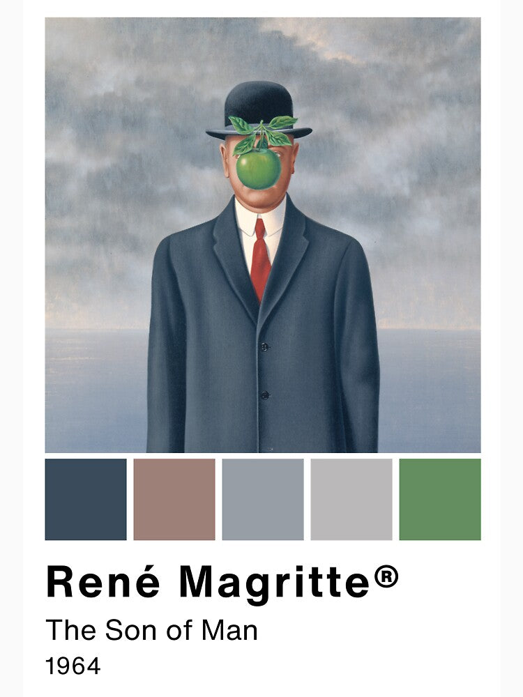 René Magritte - The Son of Man - Pantone Color swatch, Art Paintings Art history by Lemon-y-Shark