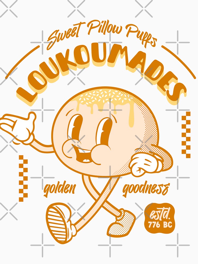 Greek Loukoumades Beignets Donut Retro Mascot Tshirt by GreekTs