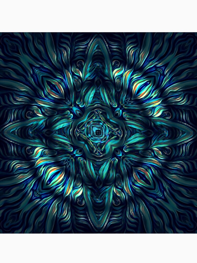 cross shaped blue and green concentric circular zigzag wave patterns by mister-john