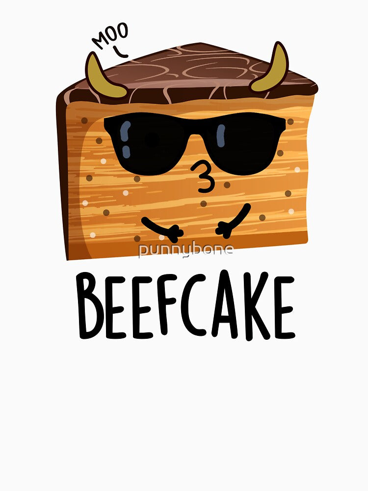 Beefcake Funny Cake Pun by punnybone