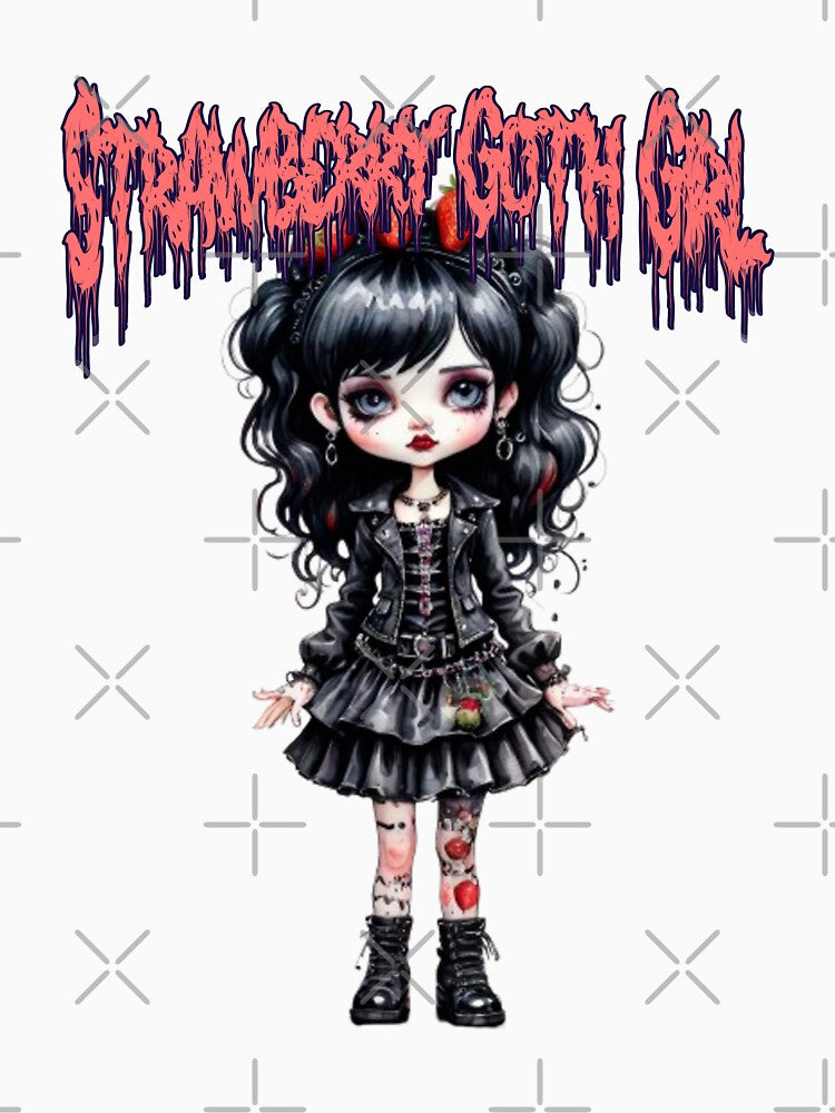 Cute Kawaii Goth Girl in watercolor paint by EmeraldCauldren
