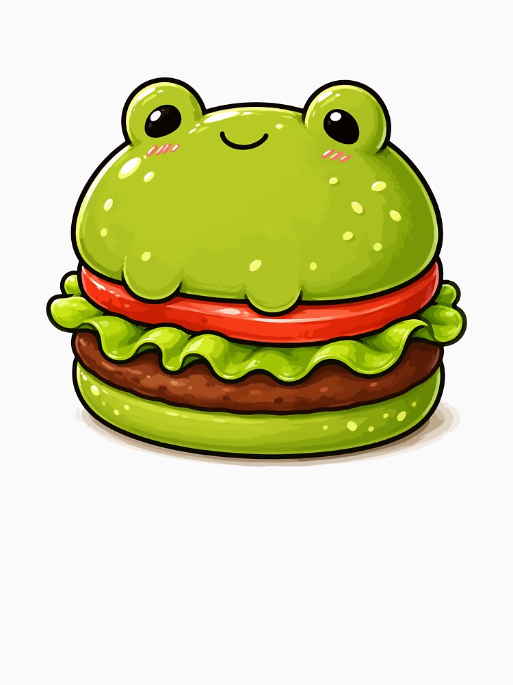 Frog Burger Kawaii Cartoon by ChosmahDrawing