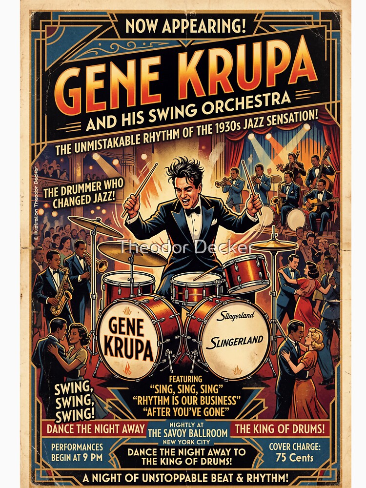 Gene Krupa 1930 by Theodor Decker