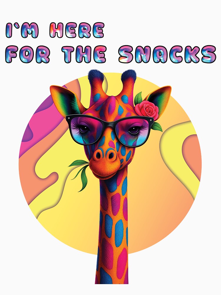 I'm Here for the Snacks Funny Giraffe Design – Baby Bodysuits, Kids & Women's T-Shirts, Mugs, Pillows, Aprons & More by Print-cess