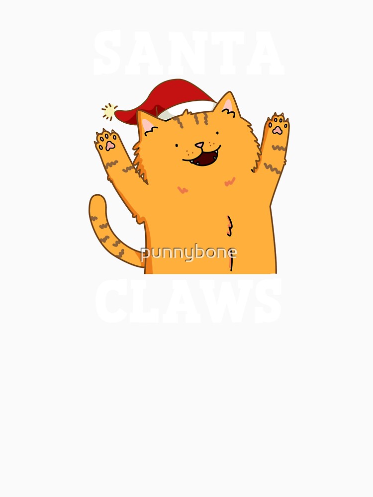 Santa Claws Funny Christmas Cat Pun   (Dark BG) by punnybone