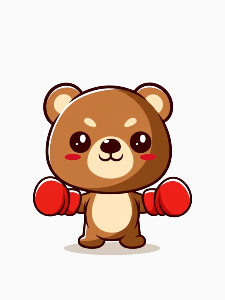 Boxing Bear – Funny Kawaii Chibi Bear with Boxing Gloves | Premium Minimalist Workout Design by ColorSplash123