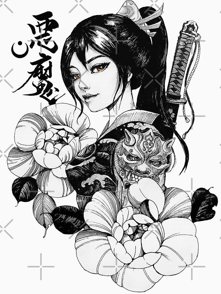 Geisha Japanese Samurai Flowers Ornament by OWLvision33