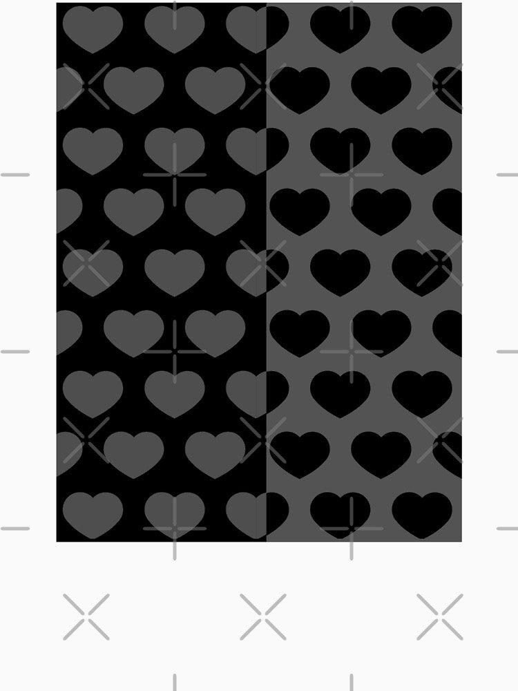 Kawaii Goth Black Hearts Duotone by sasyall