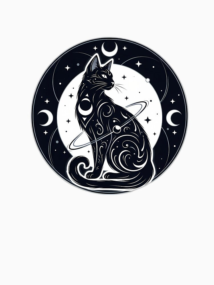 Celestial Goth Cat Oracle Crest by IllumeInk