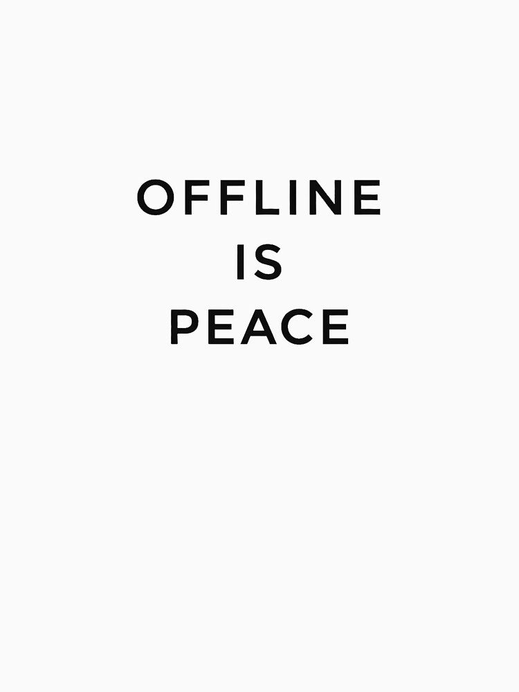 Offline Is Peace Minimal Quote Sticker – Introvert Aesthetic Calm Design by MinimalMood Studio