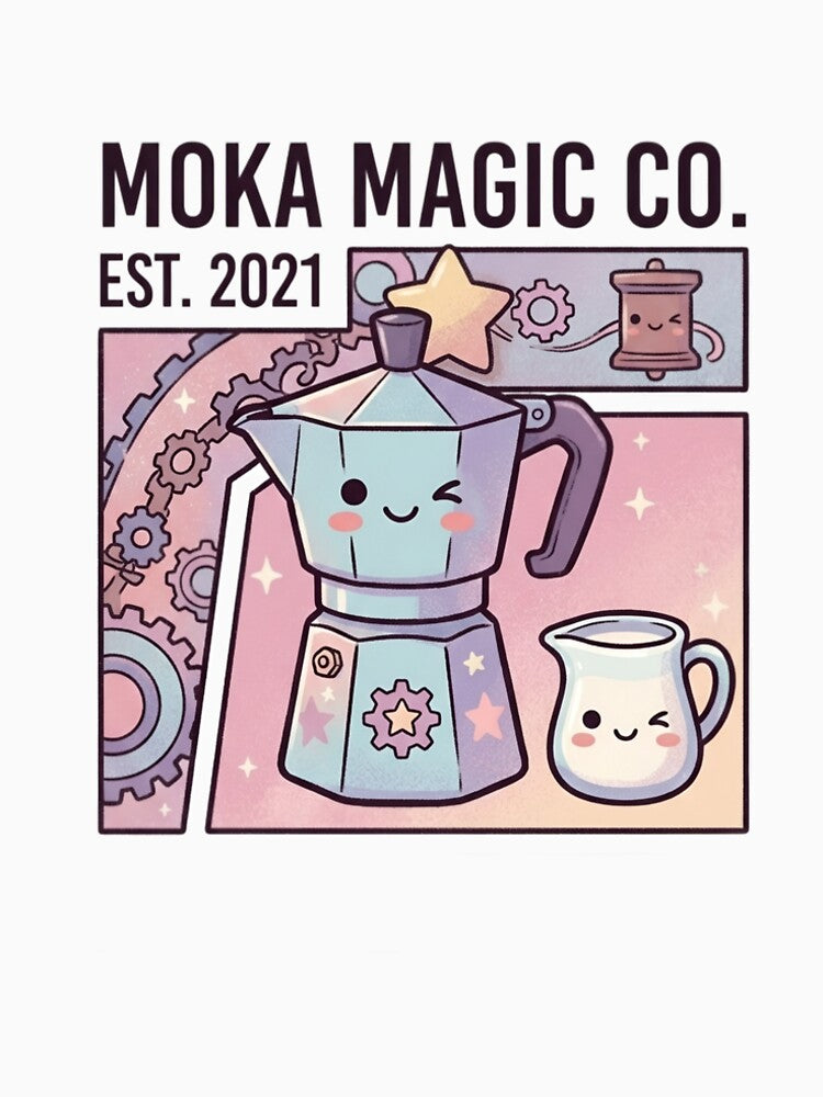 Cute Moka Magic Co Coffee Illustration by aashcreat