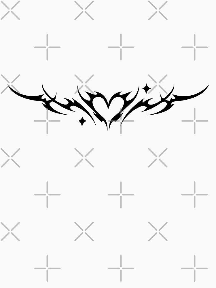 Y2K heart with stars. Tribal Cybergoth by Tribalgothss