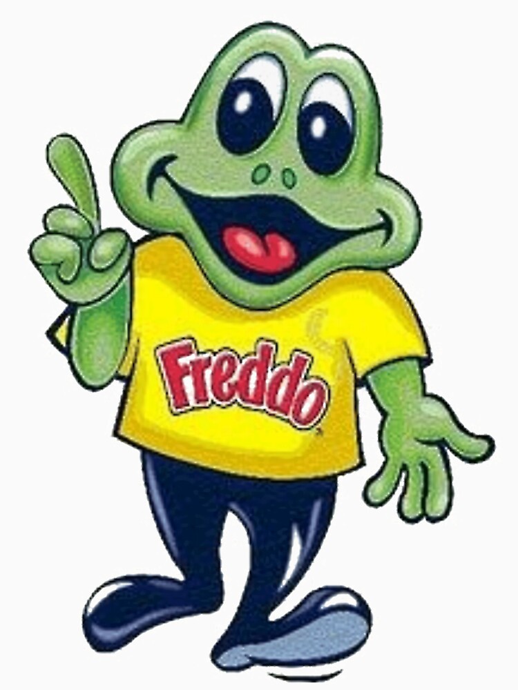 Cute Freddo Frog Mascot With Yellow For Chocolate Treat Fans, Gift For Kids And Retro Candy Lovers by FernMary