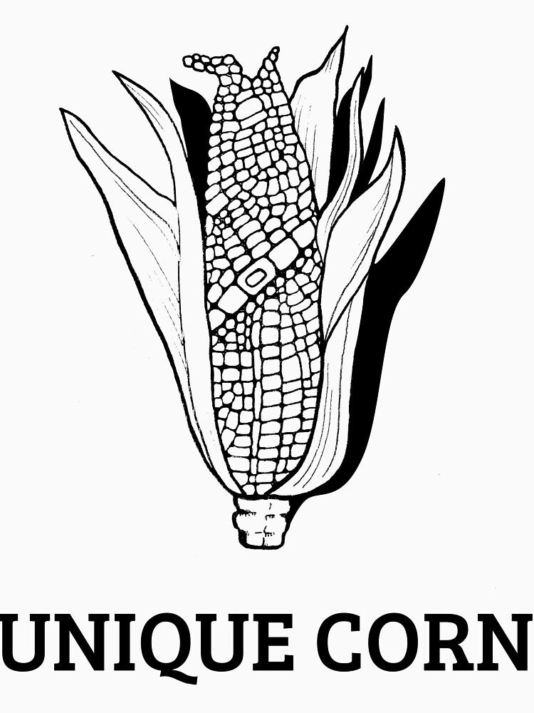 Unique Corn Unicorn Pun - Black and White by Callmejohn
