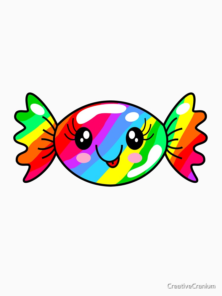 Kawaii Rainbow Candy With Adorable Smile by CreativeCranium