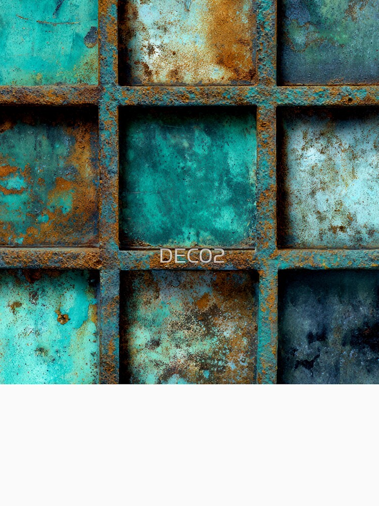 Industrial Urban Blue Metallic-Like Elegantly Rusty Design by DEC02