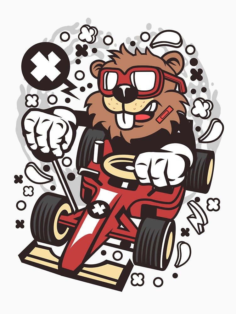 Cartoon Happy Beaver Racer by GDSimpleArt
