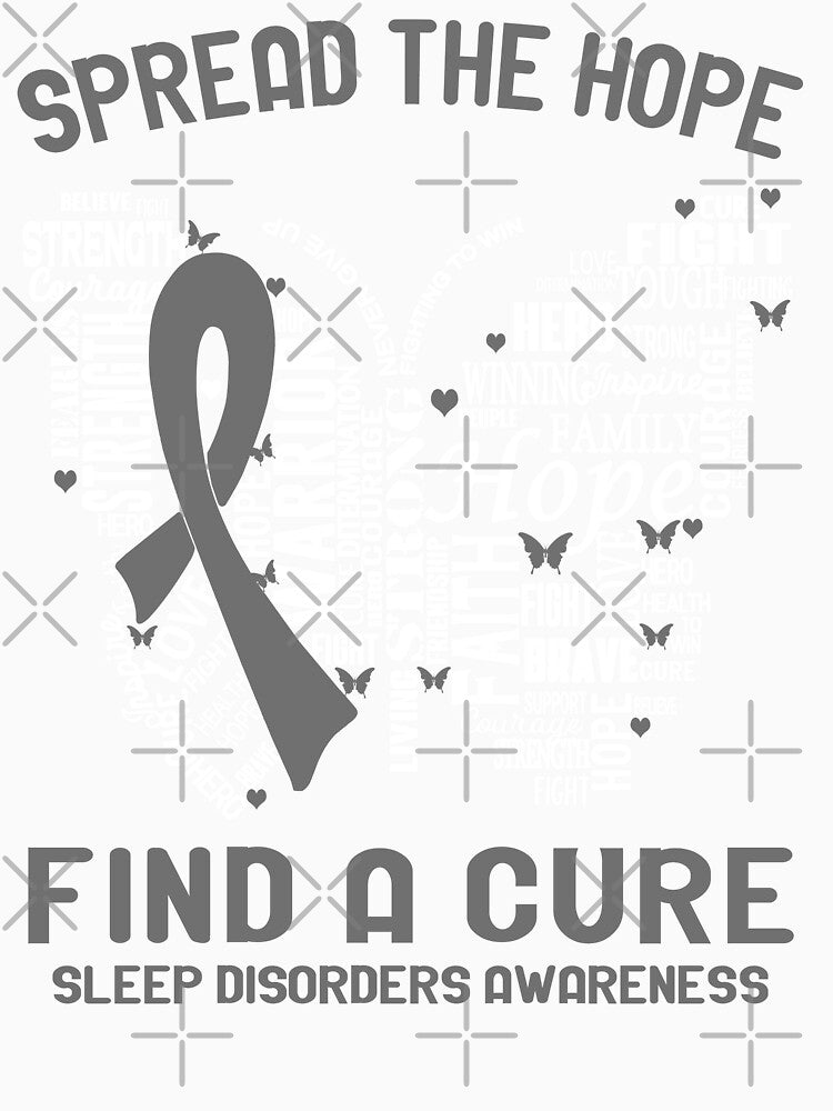 Butterfly Ribbon Spread The Hope Find A Cure Sleep Disorders Awareness by Tadmab