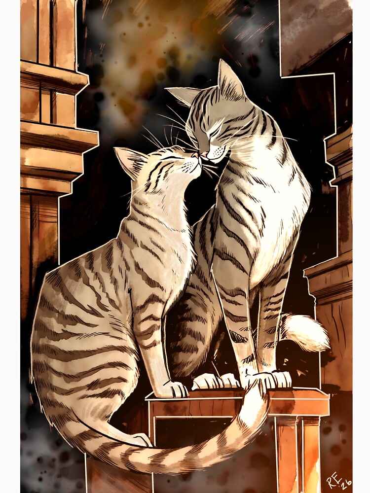 Two Tabby Cats Beneath the sky by RogerEalth