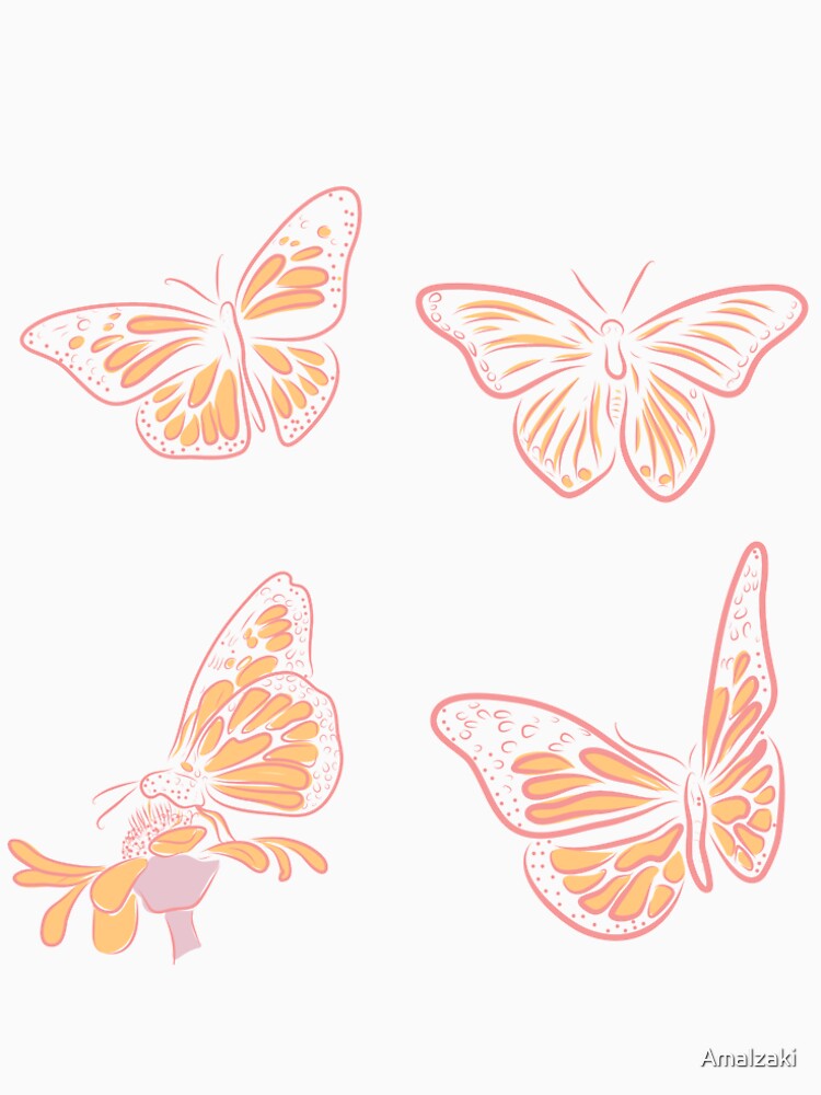 Beautiful butterflies pack - blush pink aesthetic butterflies by Amalzaki