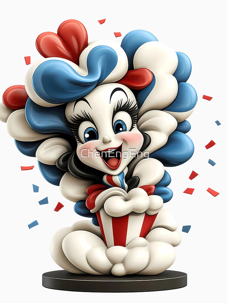 Popcorn Lady: Retro Fun 3D Pop Art by ChenEngEng