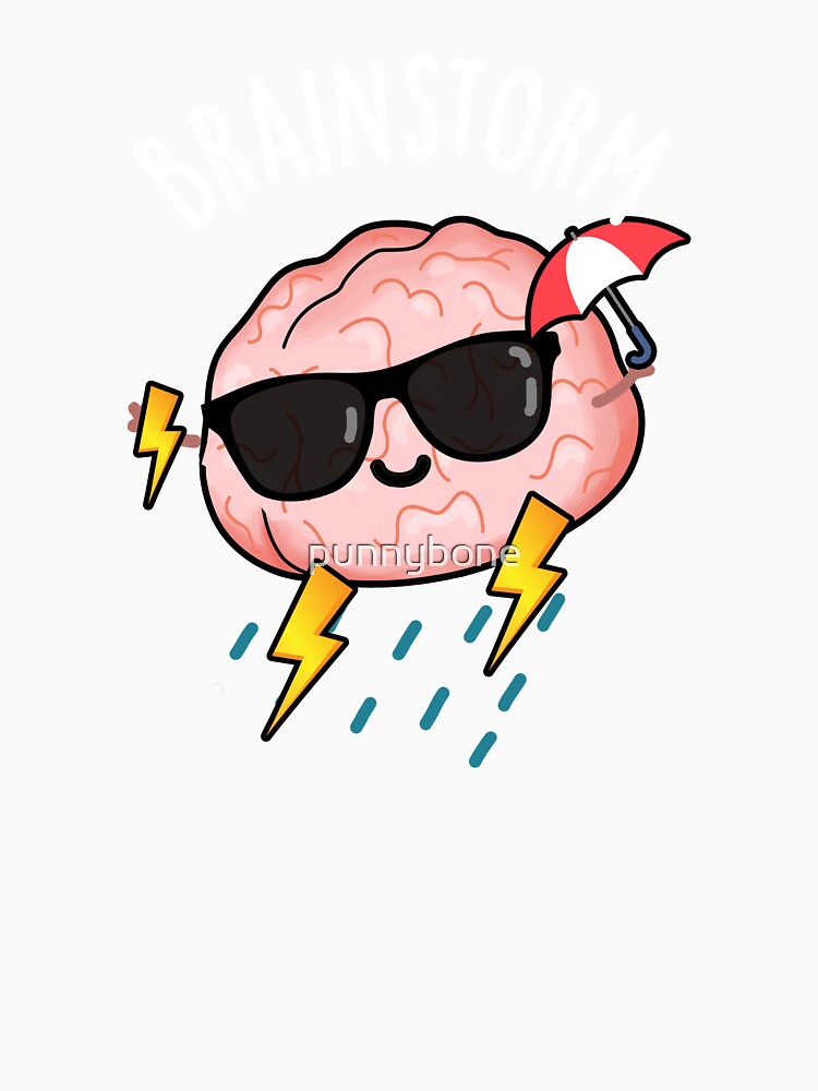 Brainstorm Funny Brain Pun (Dark BG) by punnybone