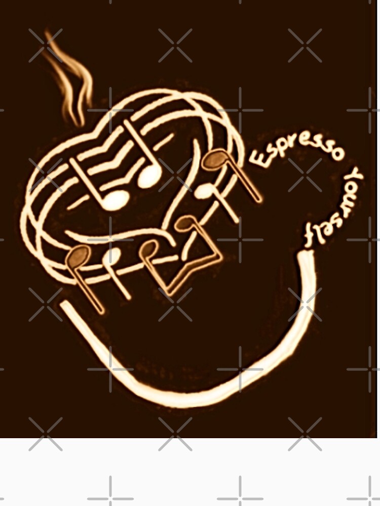 Musical Espresso Coffee Cup Pun Brown by IvaRenee