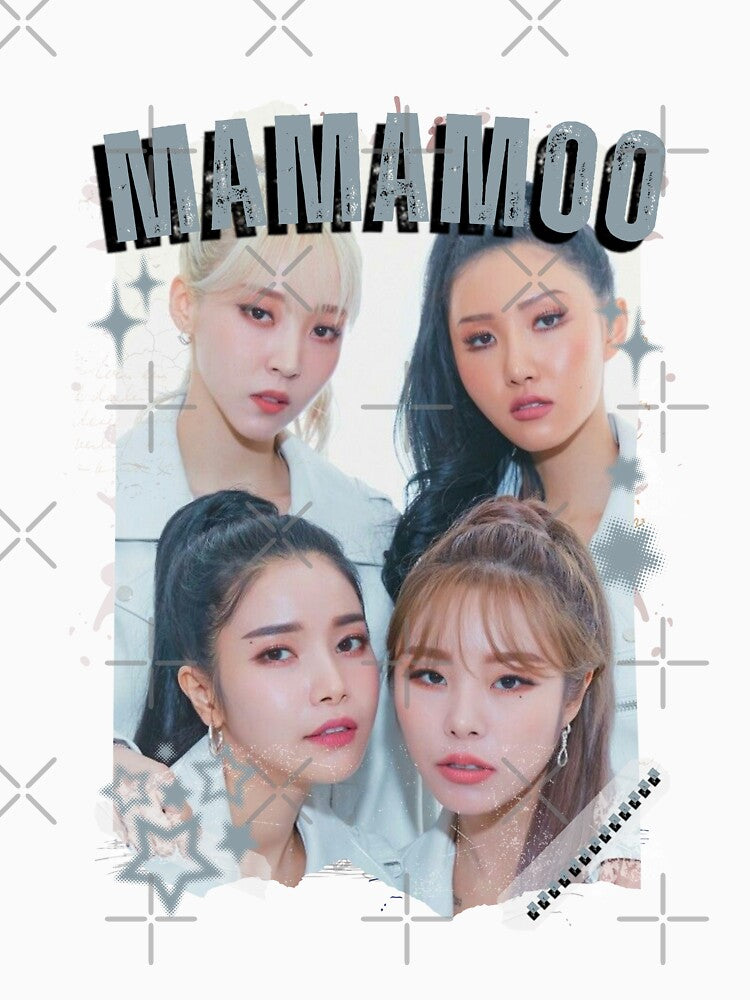 Mamamoo Kpop Female group Scrapbook Collage Cozy Y2K Vintage Design by HELL0WBELLO
