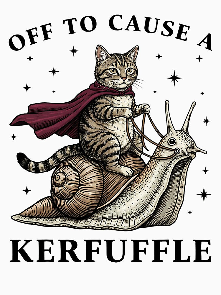Off to Cause A Kerfuffle Funny Whimsical Cat Meme by FrankIsabel