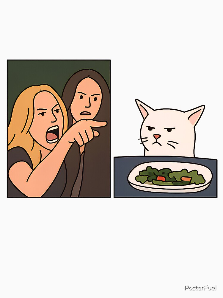 Woman Yelling at a Cat – Iconic Meme Face-Off by PosterFuel