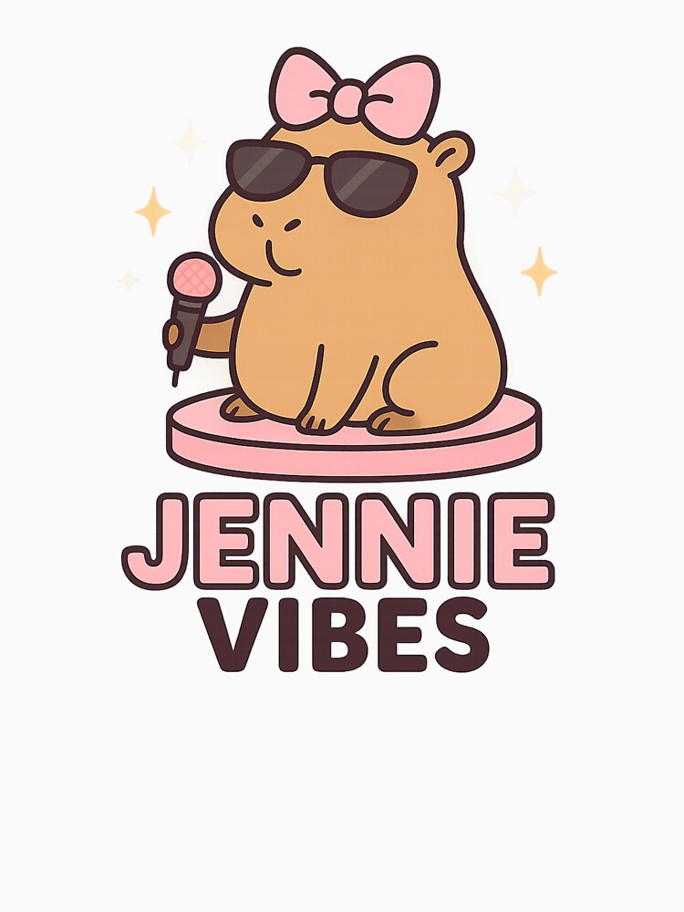 Jennie Vibes Capybara – Cute K-Pop Fan Art in Kawaii Pastel Style by NovaMoodCo