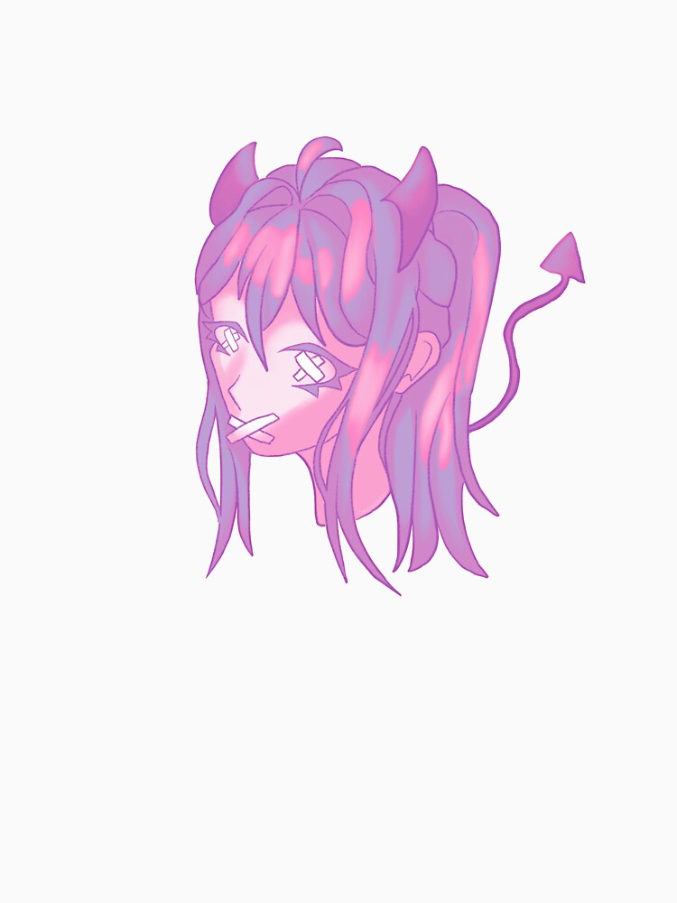 Demon girl head (pastel) by DeluxicalWhimsy