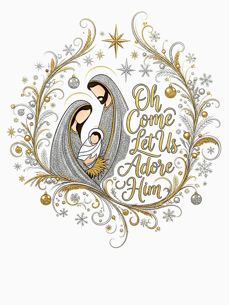 Silver and gold flourish Nativity by ibelieveimages