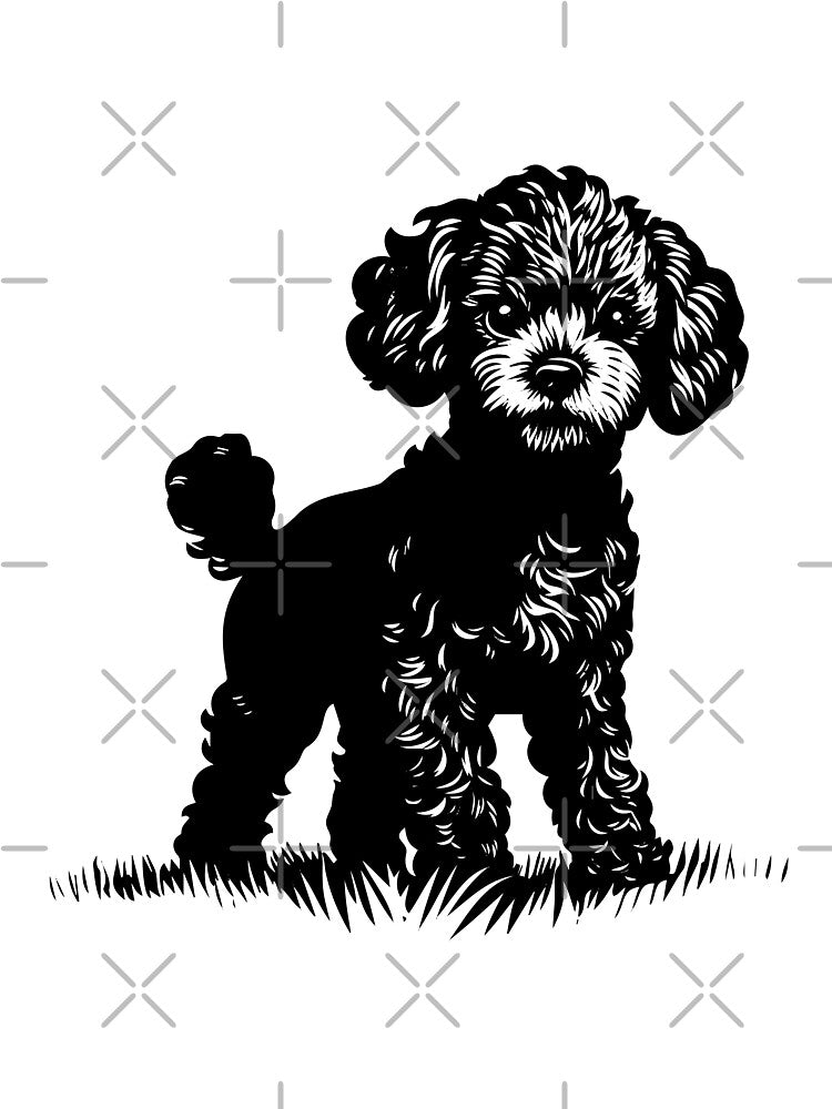 Poodle Dog Small Cute Puppy Fluffy Curly Fur Mini Pet by inkoutninja