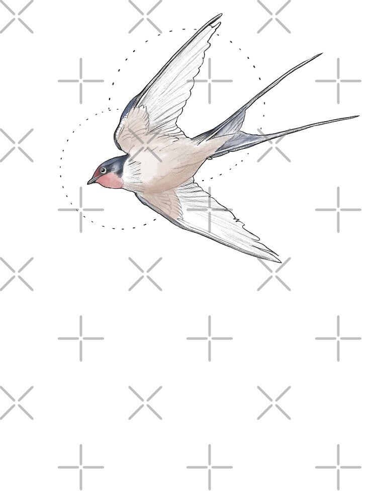 Flight of a small watercolor swallow by RNIArt