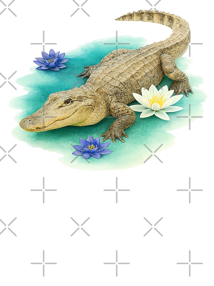 Crocodile in the water, realistic style and painting by theartedivino