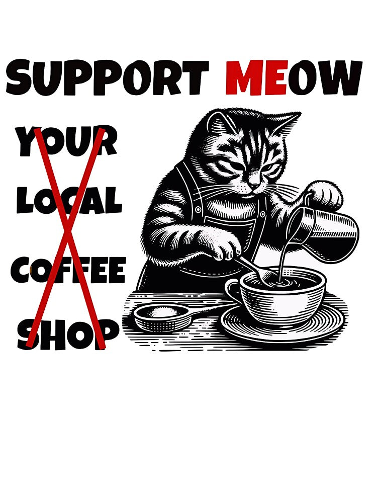 Cat Barista – Cute Feline Artwork, MEOW Gift for Men and Women, Funny Coffee Lover Graphic by MagicShop3000