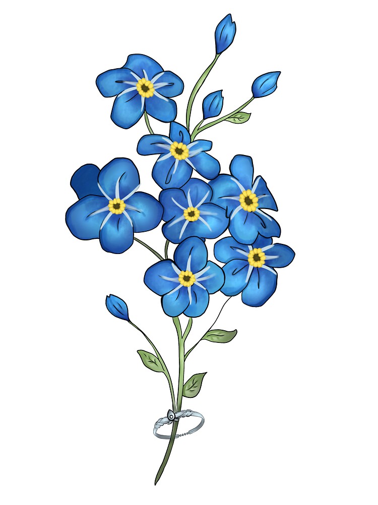 Doodle Blue Flower by ValdoArt