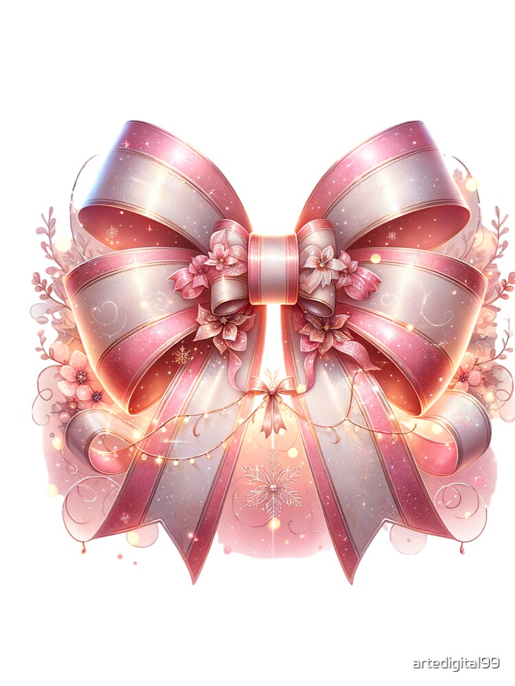 Stylish Coquette Christmas Bow Design – Red & White Holiday Art for T-Shirts, Mugs, Stickers & Gifts by artedigital99