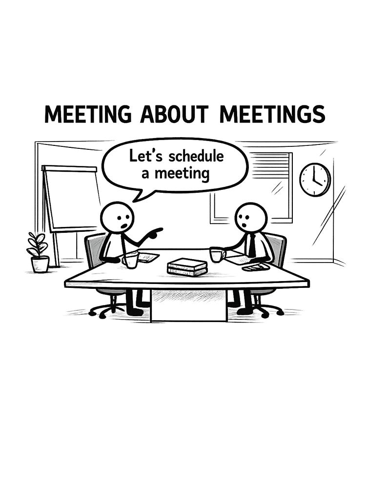 Meeting About Meetings Stick Figure | Funny Corporate Office Humor by trippinimages