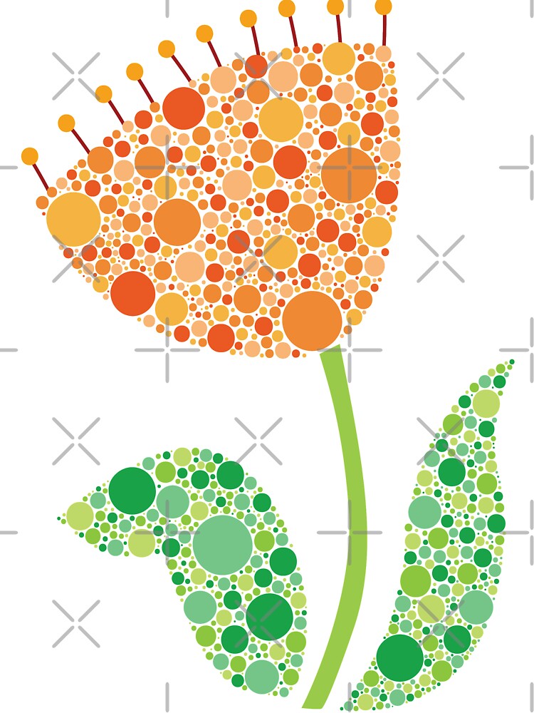 Orange Dot Flower with Fringe by kjeppson