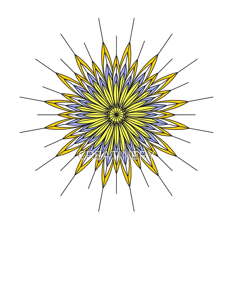 abstract yellow flower by CREATINERY