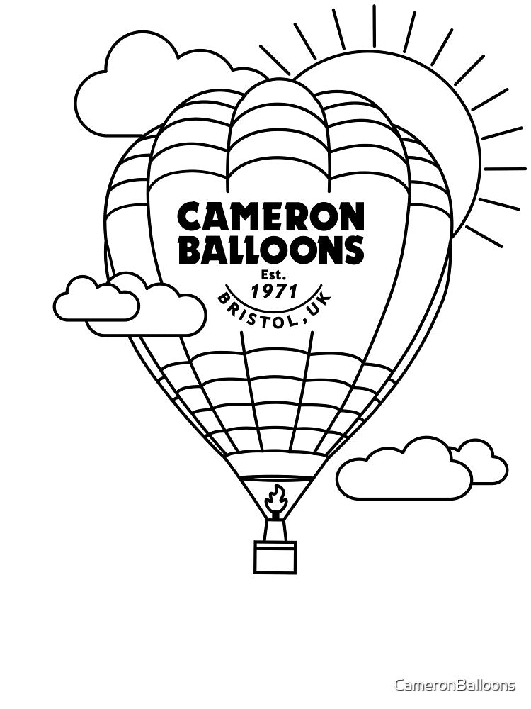 Line Art Hot Air Balloon - Black by CameronBalloons