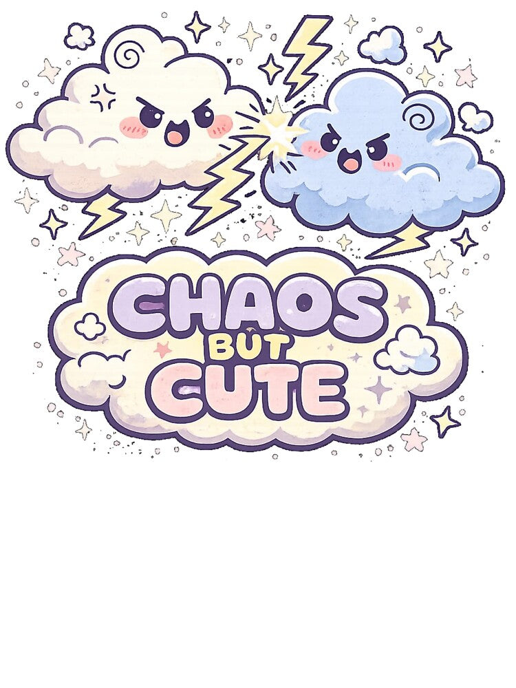 Chaos But Cute T-Shirt – Kawaii Cloud Lightning Aesthetic Tee by KDesignCrafts