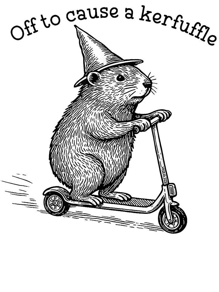 Off To Cause A Kerfuffle Groundhog Funny Animals T-Shirt by H3ll-Ash-Studio