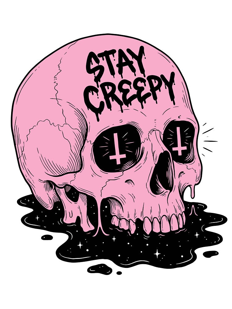 Pastel Pink Melting Skull Aesthetic - Pastel Goth by bapupa