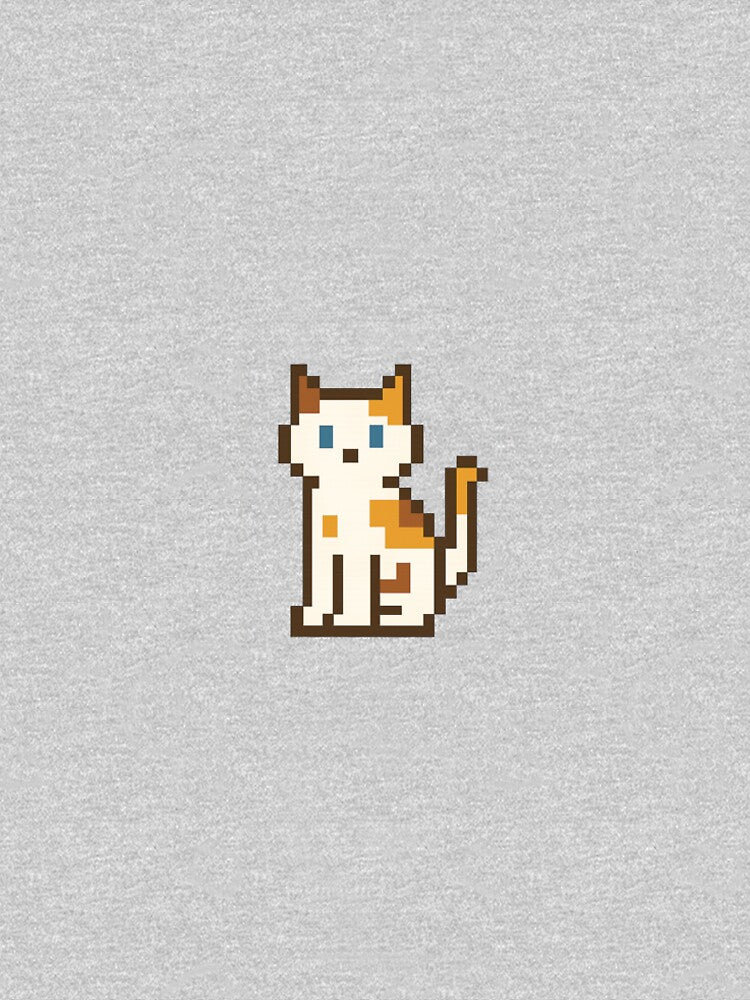 Cute White Pixel Art Cat with Blue Eyes by XNamishX40